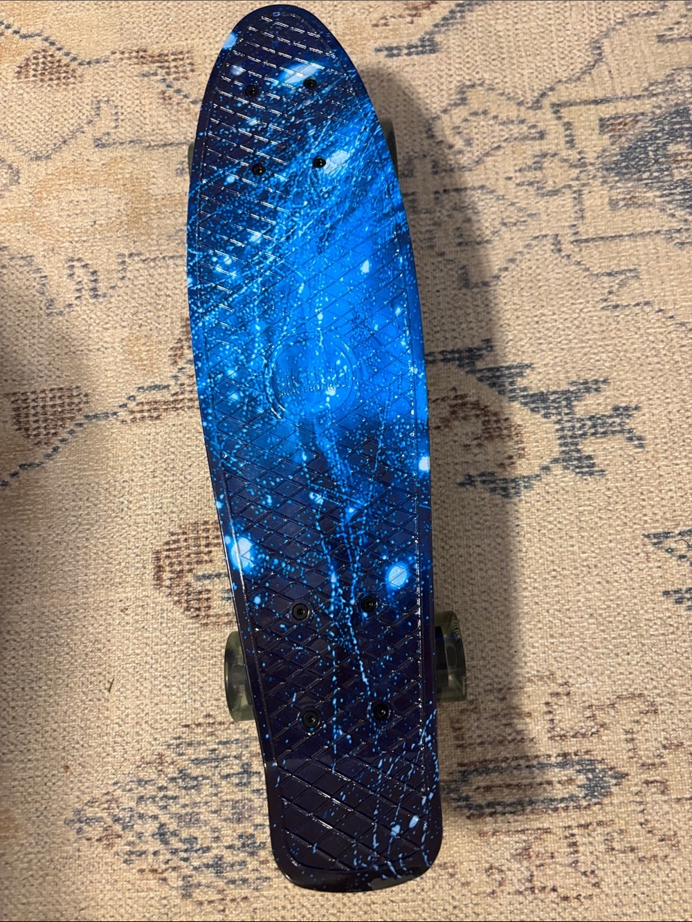 22" Mini Cruiser Plastic Skateboard – Blue Galaxy / Space Print